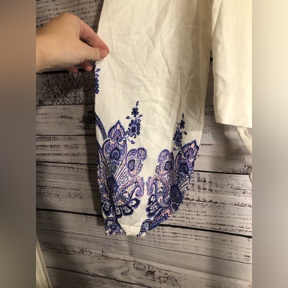 VENUS multicolored 3/4 sleeve wrap blouse with tie front - Picture 10 of 14